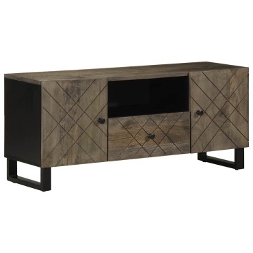 vidaXL Έπιπλο Τηλεόρασης Μαύρο 105x33x46cm από Μασίφ Ξύλο Μάνγκο 1 τεμ.