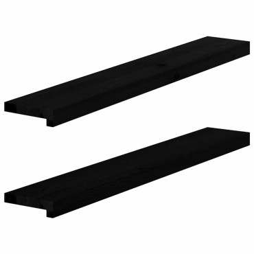 vidaXL Περβάζια παραθύρων 2 τεμ. Σκ. Καφέ 100x15x2εκ. Μασίφ Ξύλο Δρυός