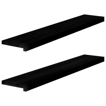 vidaXL Περβάζια παραθύρων 2 τεμ. Σκ. Καφέ 110x20x2εκ. Μασίφ Ξύλο Δρυός