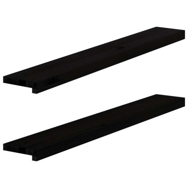 vidaXL Περβάζια παραθύρων 2 τεμ. Σκ. Καφέ 110x15x2εκ. Μασίφ Ξύλο Δρυός