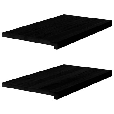 vidaXL Περβάζια παραθύρων 2 τεμ. Σκ. Καφέ 70x40x2 εκ. Μασίφ Ξύλο Δρυός