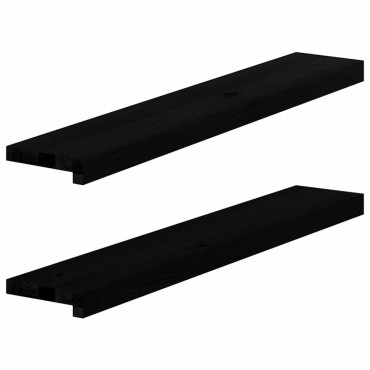vidaXL Περβάζια παραθύρων 2 τεμ. Σκ. Καφέ 90x15x2 εκ. Μασίφ Ξύλο Δρυός