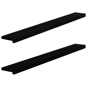 vidaXL Περβάζια παραθύρων 2 τεμ. Σκ. Καφέ 140x15x2εκ. Μασίφ Ξύλο Δρυός
