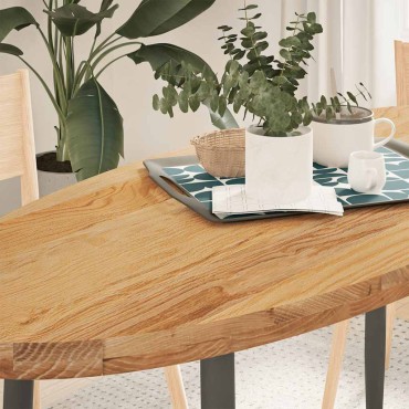 vidaXL Επιτραπέζια επιφάνεια Ανοιχτό Καφέ 140x60x4cm Ξύλο Δρυός Οβάλ