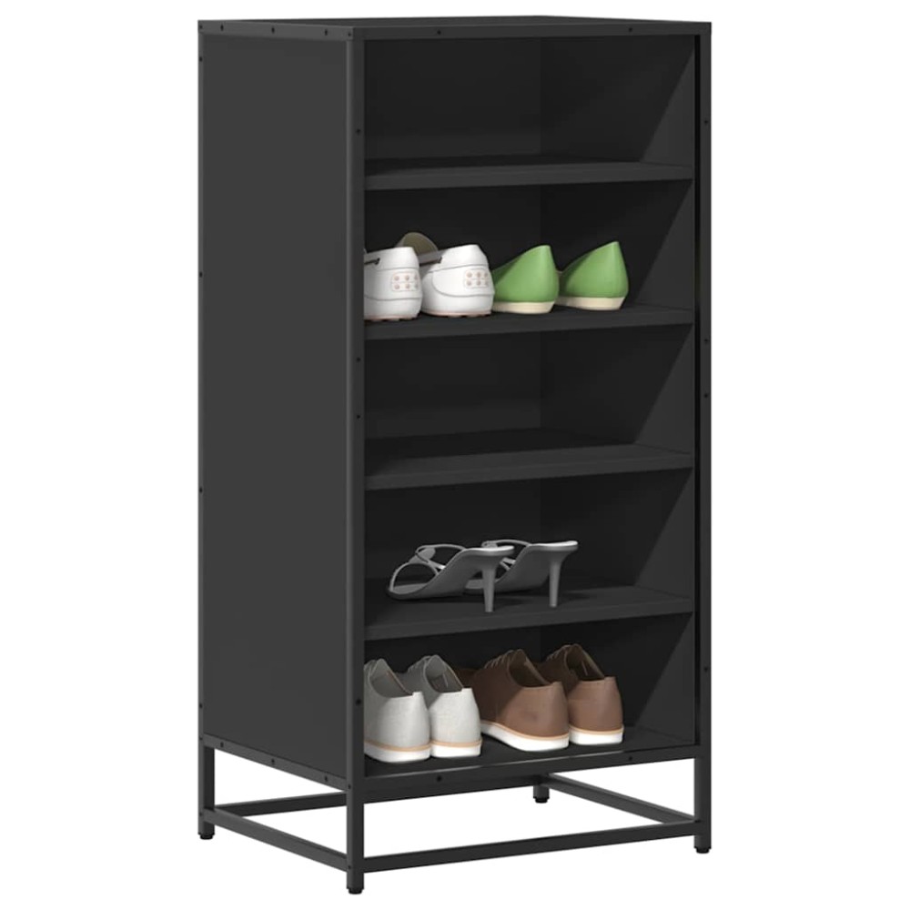 vidaXL Παπουτσοθήκη Μαύρο 48x38x97,5cm από Επεξεργασμένο Ξύλο
