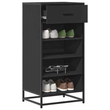 vidaXL Παπουτσοθήκη Μαύρο 48x38x97,5cm από Επεξεργασμένο Ξύλο