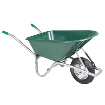 vidaXL Καροτσάκι πράσινο 90 L 150 kg από γαλβανισμένο χάλυβα πλαστικό