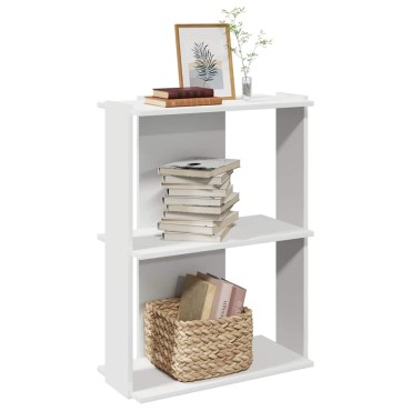 vidaXL Βιβλιοθήκη 3 επιπέδων Λευκό 60x30x80cm Ξύλινη κατασκευή 1 τεμ.