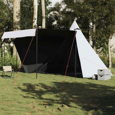 vidaXL Σκηνή Οικογενειακή Tipi 8 Ατ. Αδιάβροχη Λευκή Ύφασμα Συσκότισης
