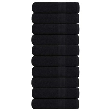 vidaXL Πετσέτες μπάνιου 10 Τεμ Μαύρο 100x150 εκ. 360 γρ/μ² 100% Βαμβ.