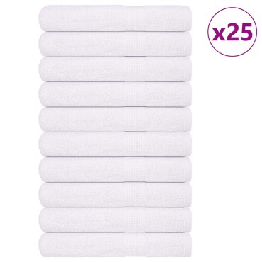 vidaXL Πετσέτες 25 τεμάχια Λευκό 100x200 εκ. 360 γρ/μ² 100% βαμβάκι