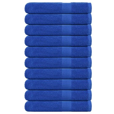 vidaXL Πετσέτες 10 τεμάχια Μπλε 100x200 εκ. 360 γρ/μ² 100% βαμβάκι