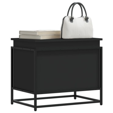vidaXL Κουτί Αποθήκευσης με Καπάκι Μαύρο 60x40x51,5 εκ. Επεξ. Ξύλο