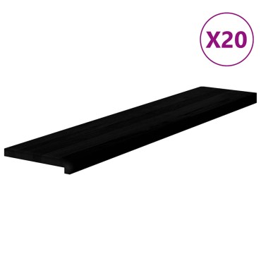 vidaXL Πατάκια Σκάλας 20 τεμ. Σκούρο Καφέ 120x25x2 cm Ξύλο Δρυός