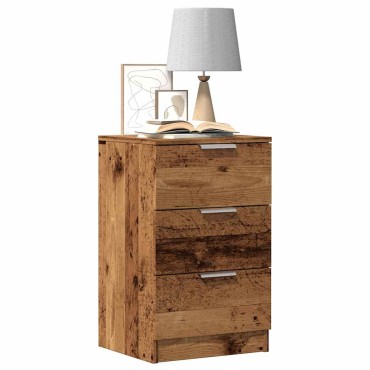 vidaXL Κομοδίνο Όψη Παλαιού Ξύλου 40x36x65cm από Επεξ. Ξύλο 1 τεμ.