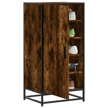 vidaXL Παπουτσοθήκη Καπνιστή Δρυς 48x38x97,5cm Επεξεργασμένο Ξύλο