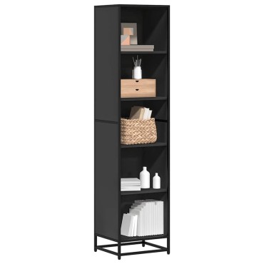 vidaXL Βιβλιοθήκη Μαύρη 40x35x170,5cm από Μοριοσανίδα 1 τεμ.