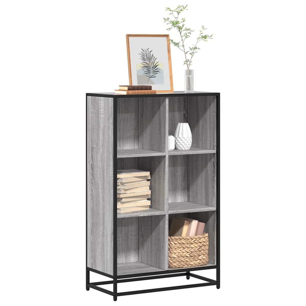 vidaXL Βιβλιοθήκη Γκρι sonoma 65,5x33x107,5cm Επεξεργασμένο Ξύλο 1 τεμ.