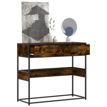 vidaXL Τραπέζι Κονσόλα Καπνιστή Δρυς 90x35x80cm Επεξεργασμένο Ξύλο 1 τεμ.