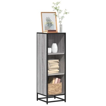 vidaXL Βιβλιοθήκη Γκρι sonoma 33,5x33x107,5cm Επεξεργασμένο Ξύλο 1 τεμ.
