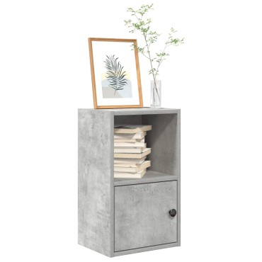 vidaXL Βιβλιοθήκη Γκρι Σκυροδέματος 31x24x52cm Επεξεργ. Ξύλο 1 τεμ.