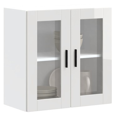vidaXL Ντουλάπι τοίχου κουζίνας γυάλινη πόρτα Porto 60x31x60cm 1 τεμ.