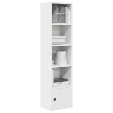 vidaXL Βιβλιοθήκη Λευκή 31x24x127cm από Επεξεργασμένο Ξύλο 1 τεμ.