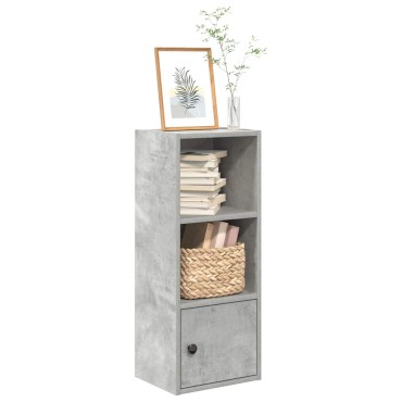vidaXL Βιβλιοθήκη Γκρι Σκυροδέματος 31x24x77cm Επεξεργ. Ξύλο 1 τεμ.