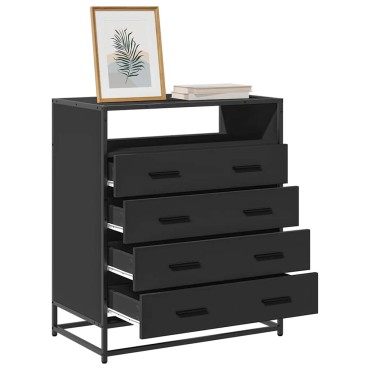vidaXL Συρταριέρα Μαύρη 70x41x83,5cm από Επεξεργασμένο Ξύλο 1 τεμ.