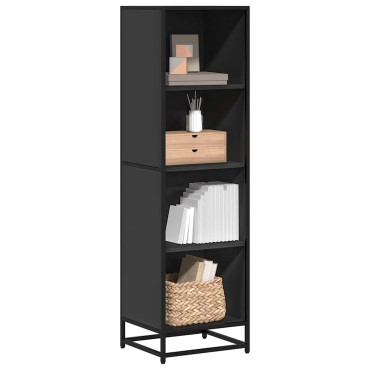 vidaXL Βιβλιοθήκη με 5 Ράφια Μαύρη 40x35x139cm Επεξεργασμένο Ξύλο 1 τεμ.