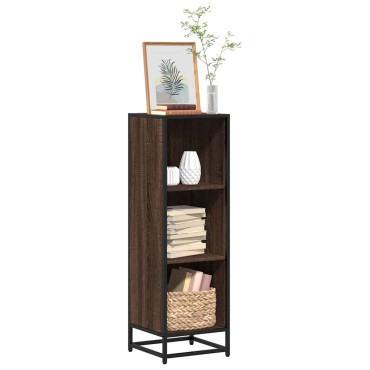 vidaXL Βιβλιοθήκη Καφέ Δρυς 33,5x33x107,5cm από Επεξεργασμένο Ξύλο 1 τεμ.