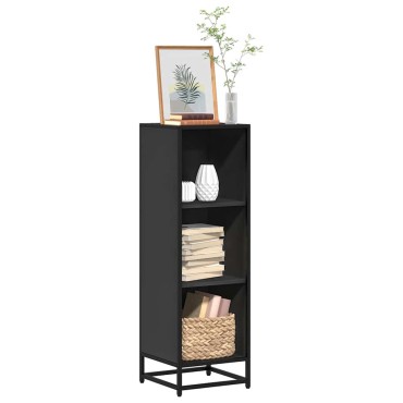 vidaXL Βιβλιοθήκη Μαύρο 33,5x33x107,5cm από Επεξεργασμένο Ξύλο 1 τεμ.