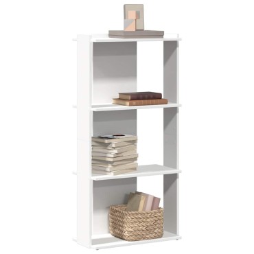 vidaXL Βιβλιοθήκη 3 επιπέδων Λευκό 60x30x120cm Ξύλινη κατασκευή 1 τεμ.