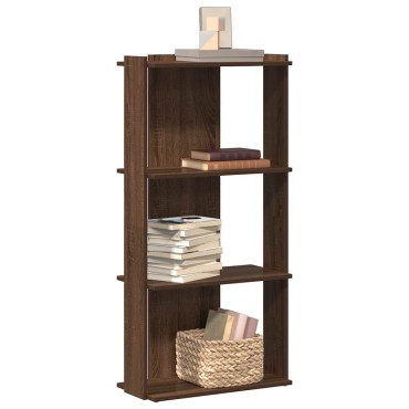 vidaXL Βιβλιοθήκη 3 Επιπέδων Καφέ Δρυς 60x30x120cm Επεξεργ. Ξύλο 1 τεμ.