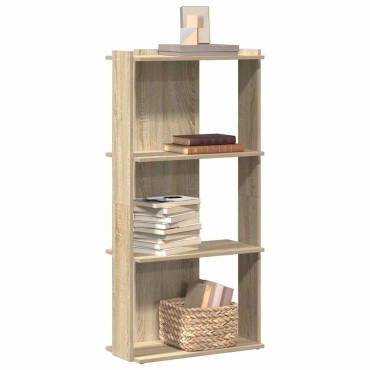 vidaXL Βιβλιοθήκη 3 Επιπέδων Sonoma Δρυς 60x30x120cm Επεξεργ. Ξύλο 1 τεμ.