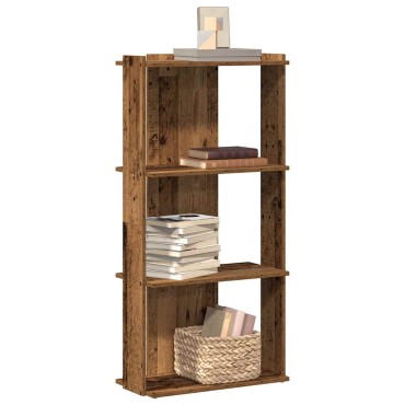 vidaXL Βιβλιοθήκη 3 επιπέδων Παλιό Ξύλο 60x30x120cm Ξύλινη κατασκευή 1 τεμ.