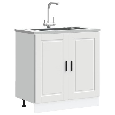 vidaXL Ντουλάπι βάσης νεροχύτη Porto Λευκό 80x46x81,5cm 1 τεμ.