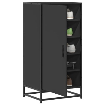vidaXL Παπουτσοθήκη Μαύρο 48x38x97,5cm από Επεξεργασμένο Ξύλο