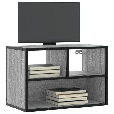 vidaXL Έπιπλο Τηλεόρασης Γκρι Sonoma 60x31x39,5cm Επεξ.Ξύλο/Μέταλλο