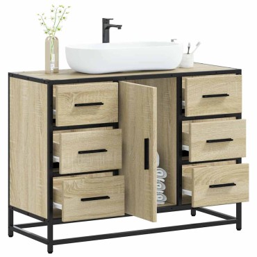 vidaXL Ντουλάπι Μπάνιου Νιπτήρα Sonoma Δρυς 80x33x60cm Επεξ. Ξύλο