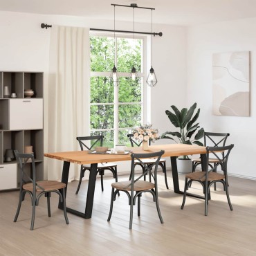 vidaXL Πόδια τραπεζαρίας σχήμα U 2 τεμ. Μαύρο 80x(72-73)cm Χάλυβας