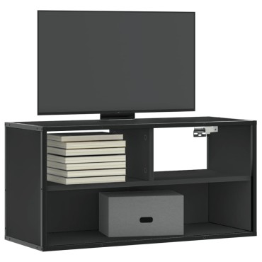vidaXL Έπιπλο Τηλεόρασης Μαύρο 80x31x39,5cm Επεξεργ. Ξύλο / Μέταλλο