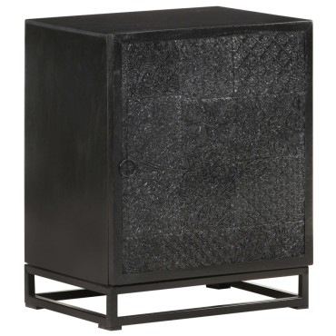 vidaXL Κομοδίνο μαύρο 40x30x50cm Μασίφ Ξύλο Ακακίας και Μάνγκο 1 τεμ.