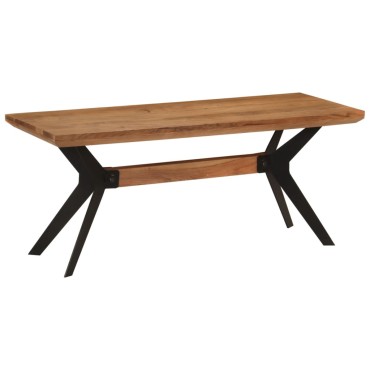 vidaXL Πάγκος Τραπεζαρίας 110x40x46cm Μασίφ Ξύλο Ακακίας/Ατσάλι 1 τεμ.