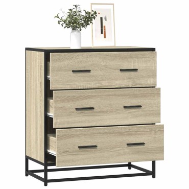 vidaXL Sideboard Sonoma Oak 68x35x76cm Κατασκευασμένο ξύλο και μέταλλο 1 τεμ.