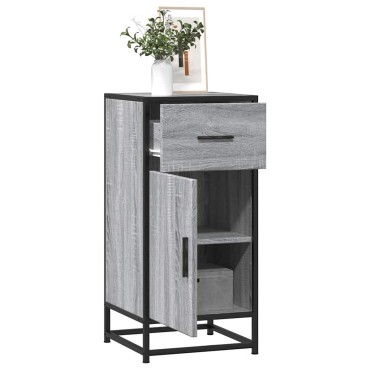 vidaXL Ραφιέρα Γκρι Sonoma 35,5x35x76cm Επεξ. Ξύλο + Μέταλλο 1 τεμ.