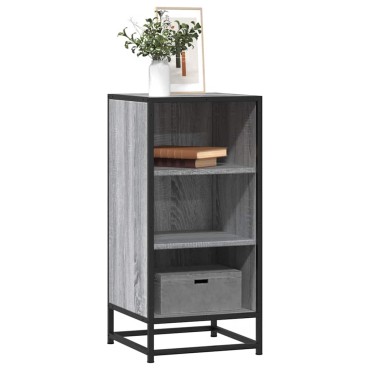 vidaXL Ραφιέρα Γκρι Sonoma 35,5x35x76cm Επεξ. Ξύλο + Μέταλλο 1 τεμ.