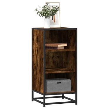 vidaXL Ραφιέρα Καπνιστή Δρυς 35,5x35x76cm Επεξ. Ξύλο + Μέταλλο 1 τεμ.