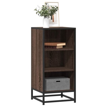 vidaXL Ραφιέρα Καφέ Δρυς 35,5x35x76cm Επεξ. Ξύλο + Μέταλλο 1 τεμ.