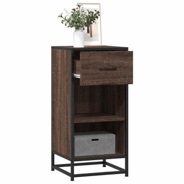 vidaXL Ραφιέρα Καφέ Δρυς 35,5x35x76cm Επεξ. Ξύλο + Μέταλλο 1 τεμ.